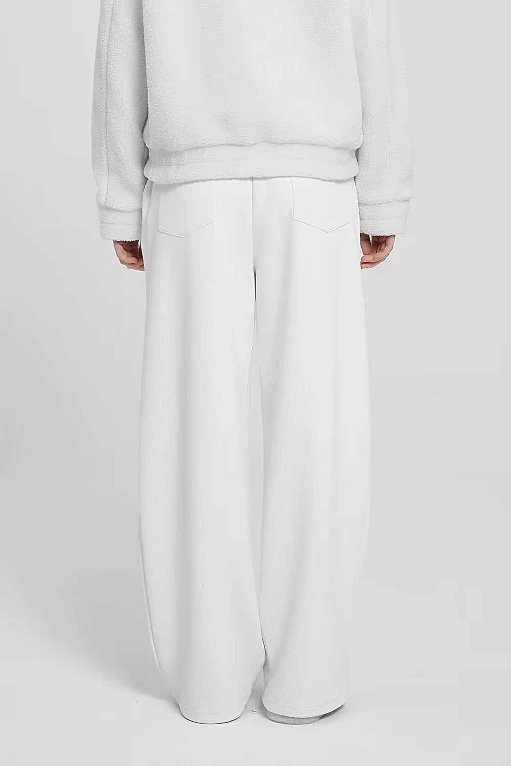 White High Waist Knitted Pants image 2