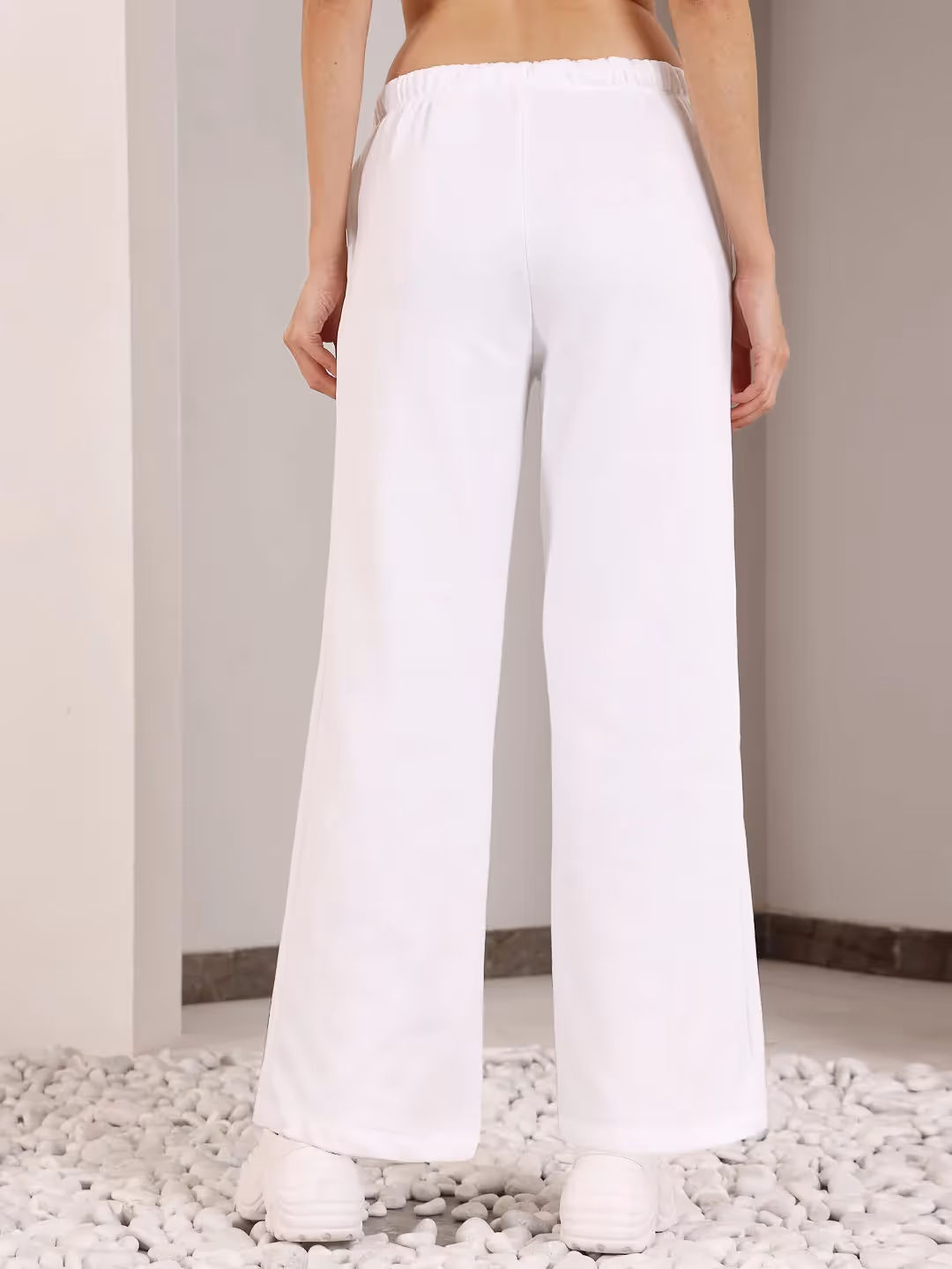 White Straight Fit Track Pants image 3