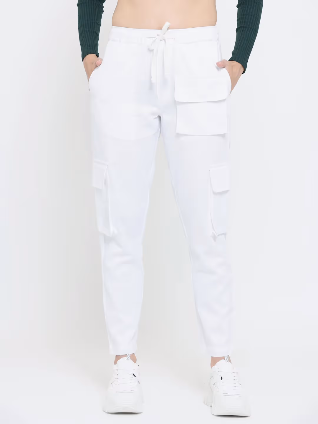 White Utility Cargo Pants image 6