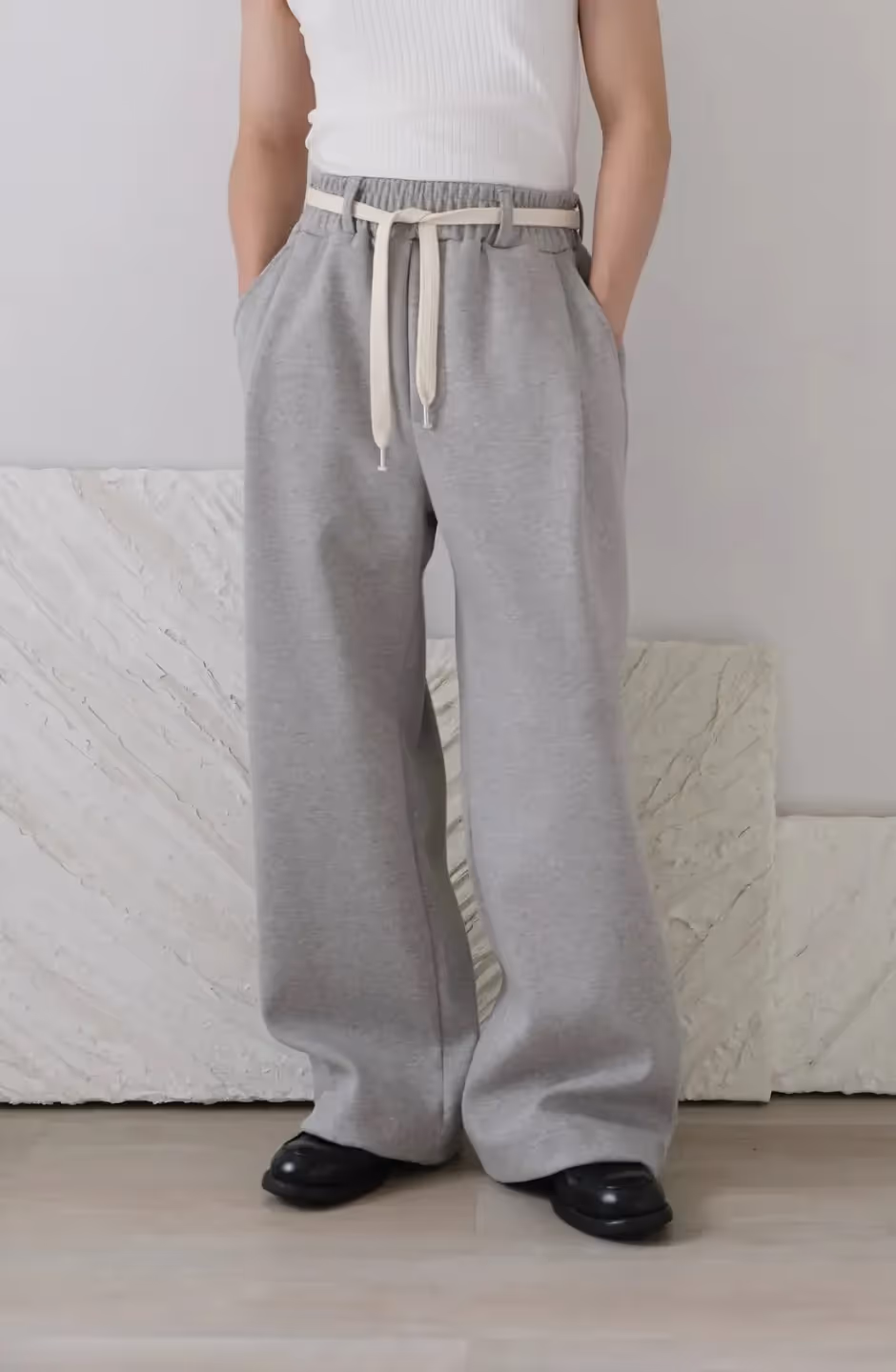 Wide Leg Pants With Cotton Belt image 14