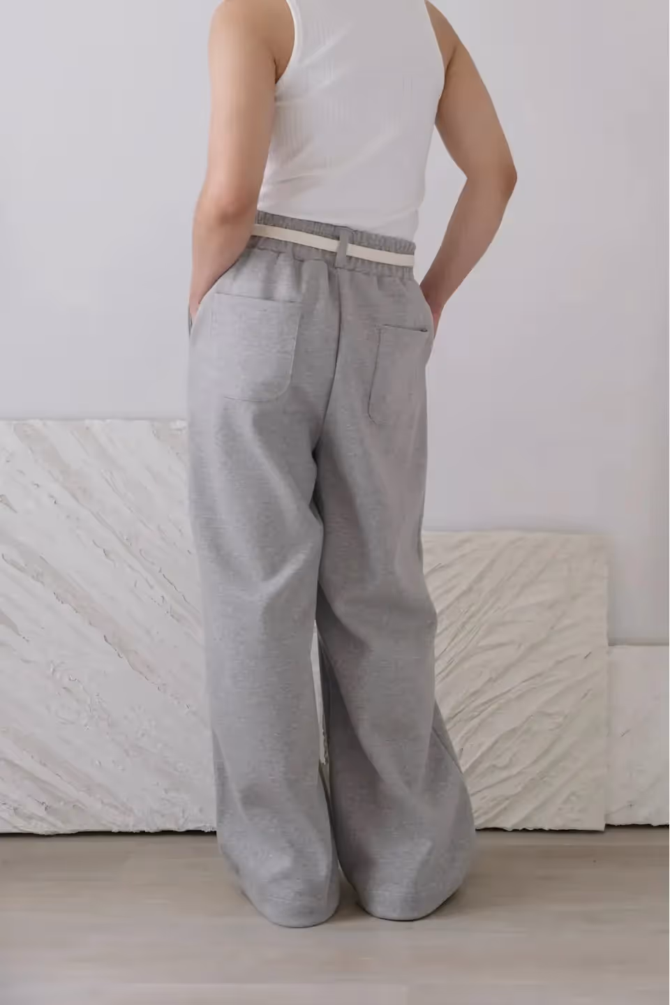 Wide Leg Pants With Cotton Belt image 15