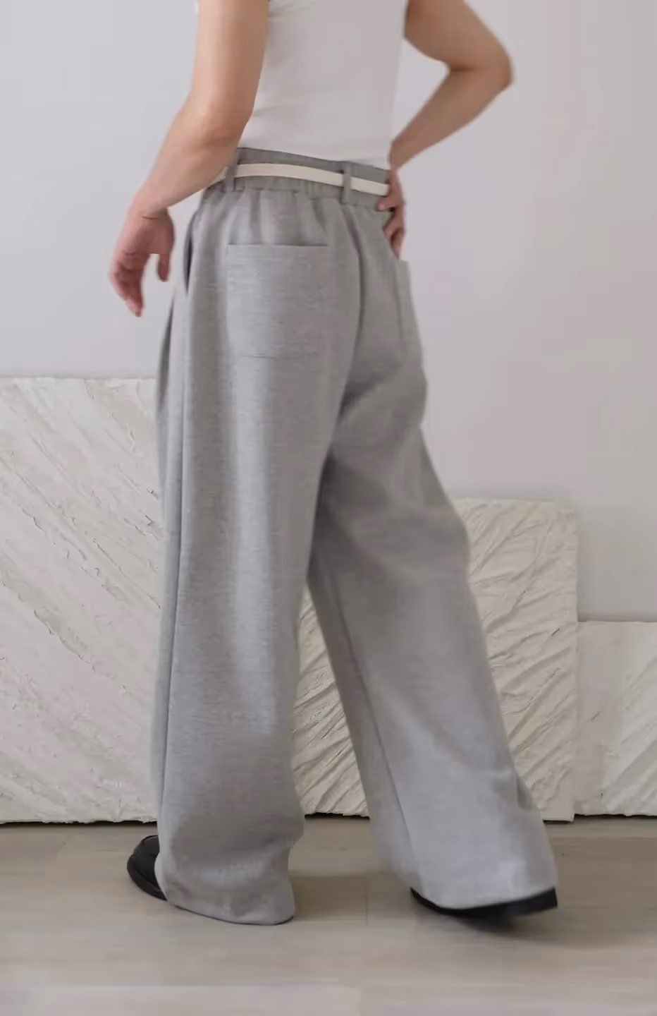 Wide Leg Pants With Cotton Belt image 18