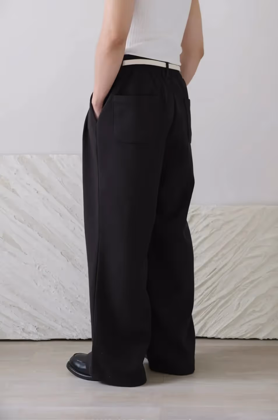 Wide Leg Pants With Cotton Belt image 4