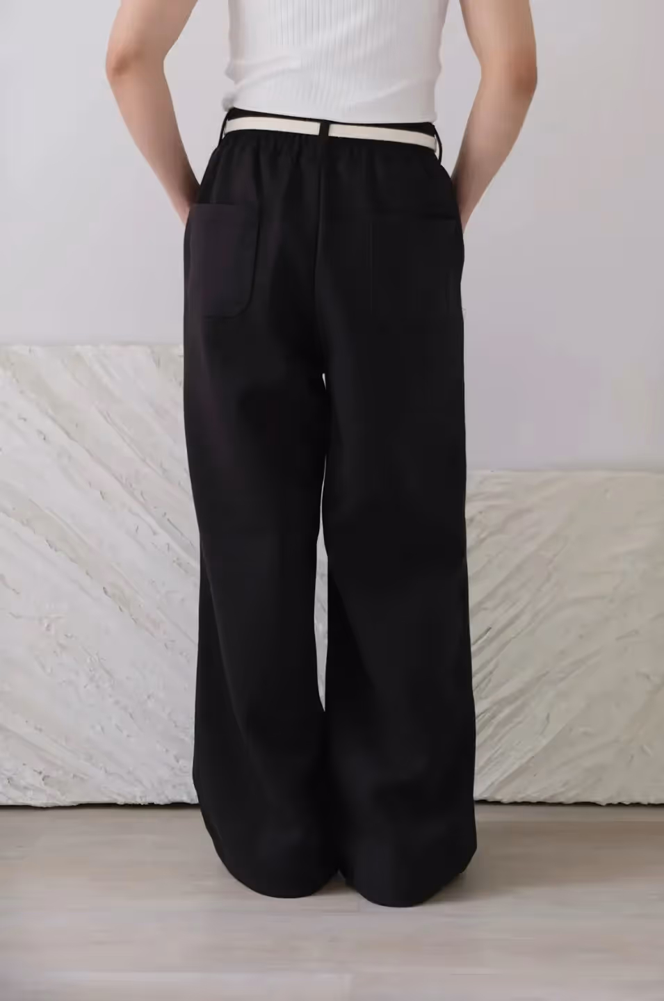 Wide Leg Pants With Cotton Belt image 8