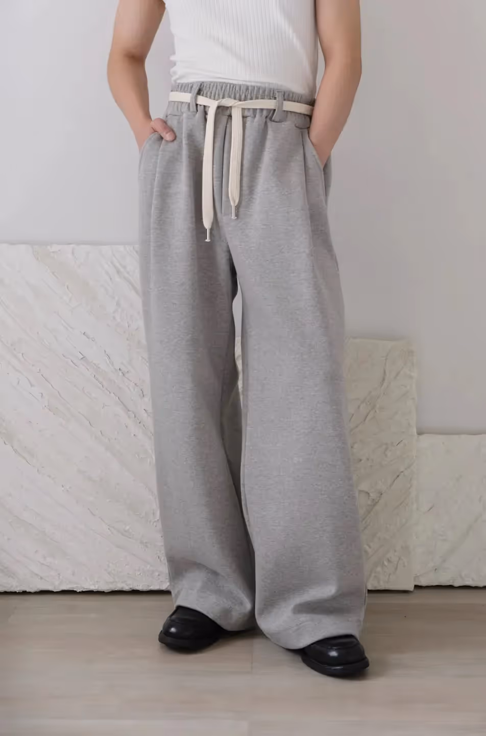Wide Leg Pants With Cotton Belt image 9