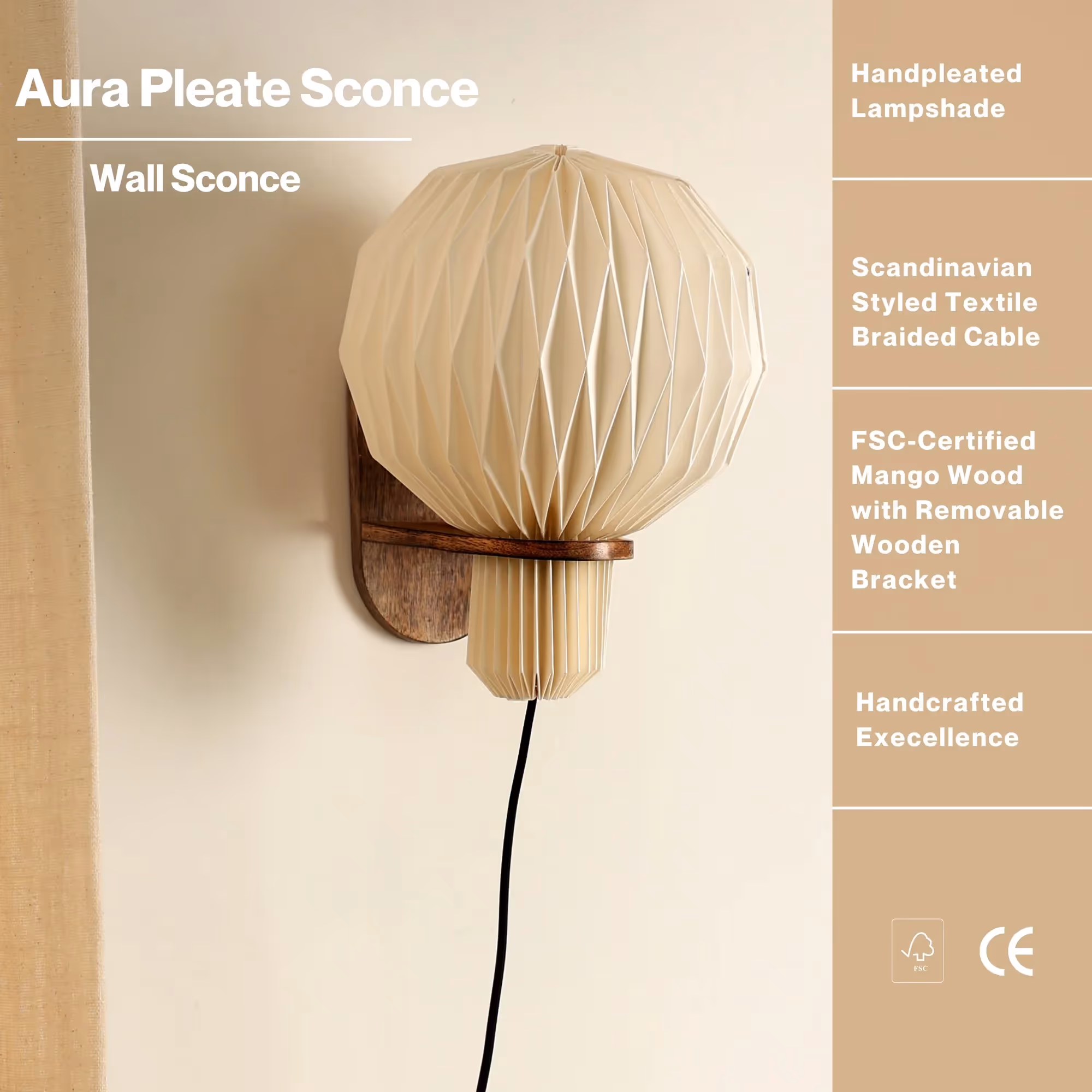 Aura Pleat Sconce Wall Lamp image 8