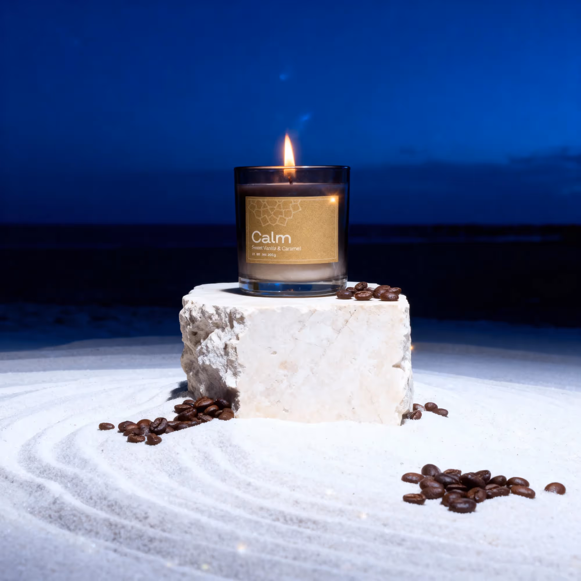 Calm Vanilla & Caramel Vegan Wax Candle image 3