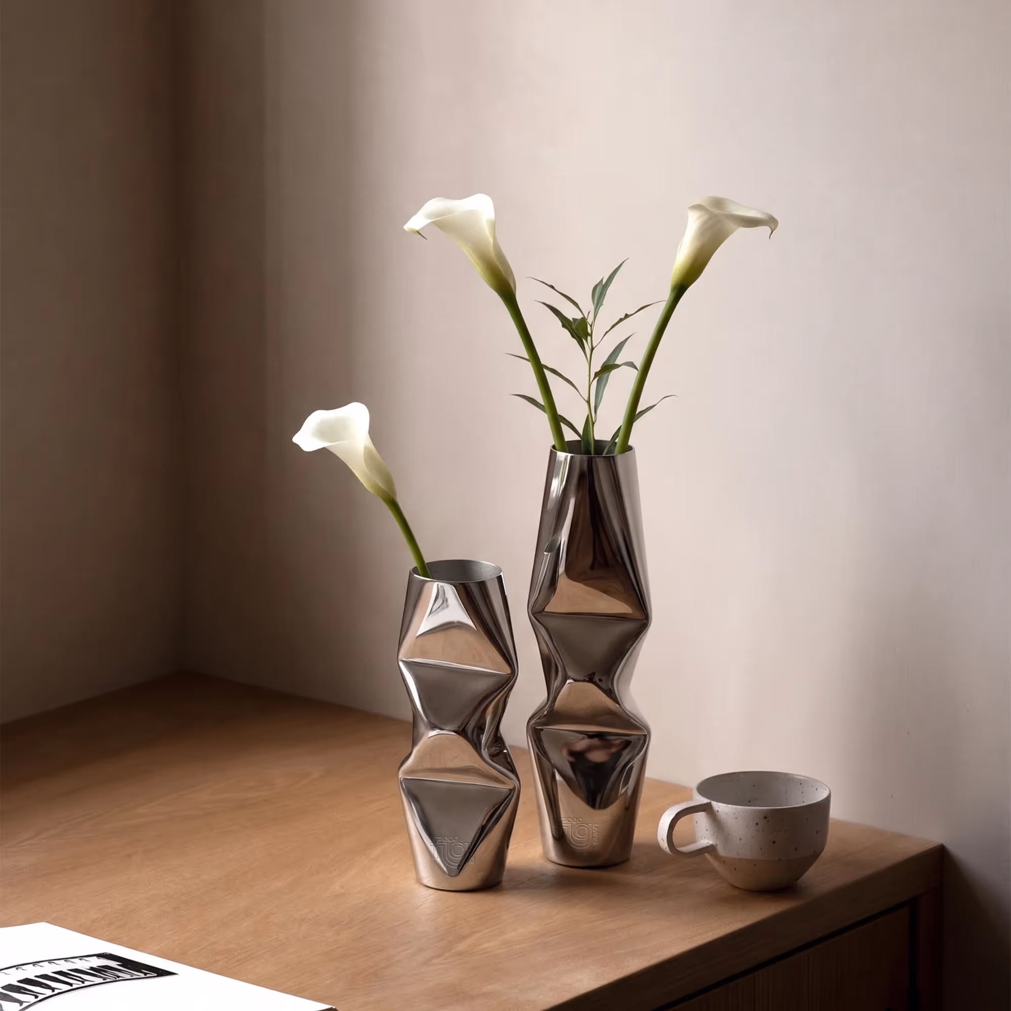Chrome Dented Vases (Set of 2) — image 10