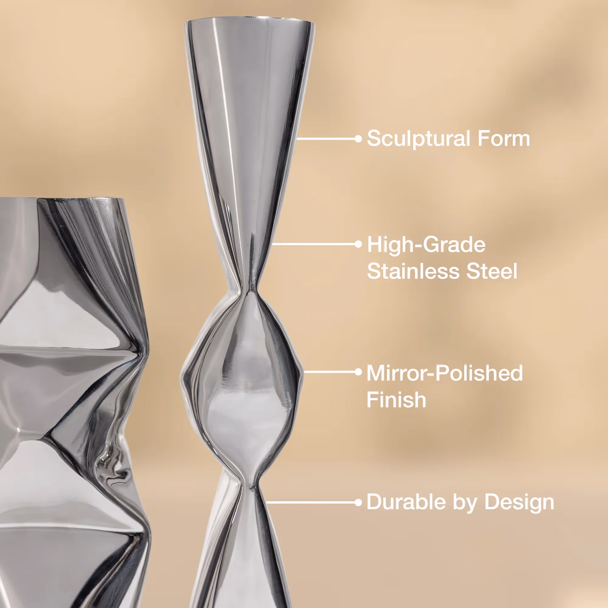 Chrome Dented Vases (Set of 2) — image 5