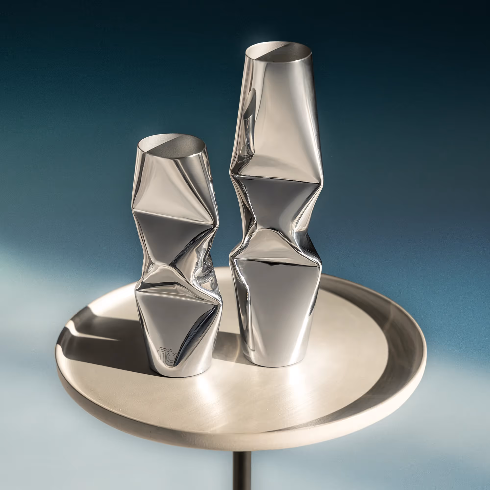 Chrome Dented Vases (Set of 2) — image 7