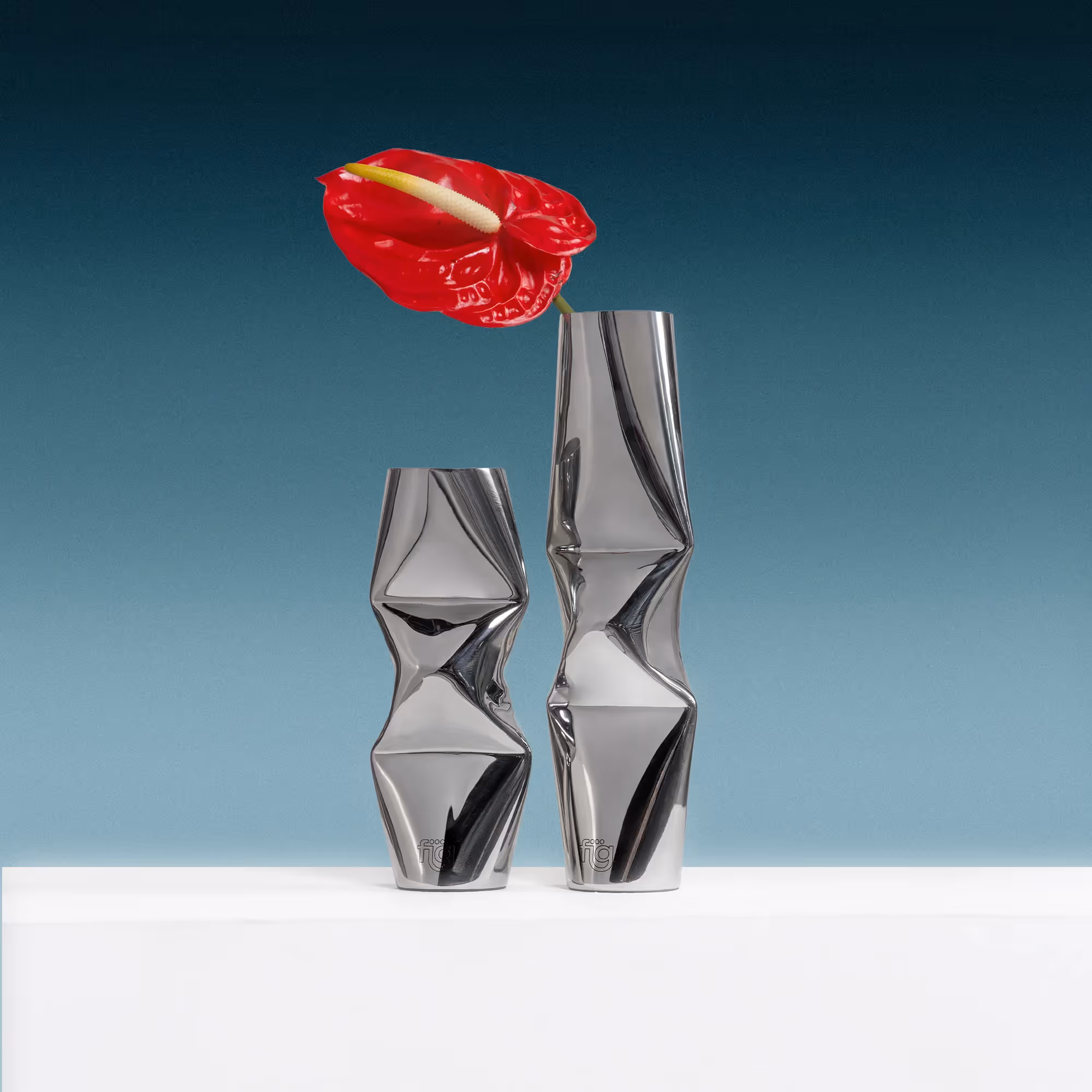 Chrome Dented Vases (Set of 2) — image 8
