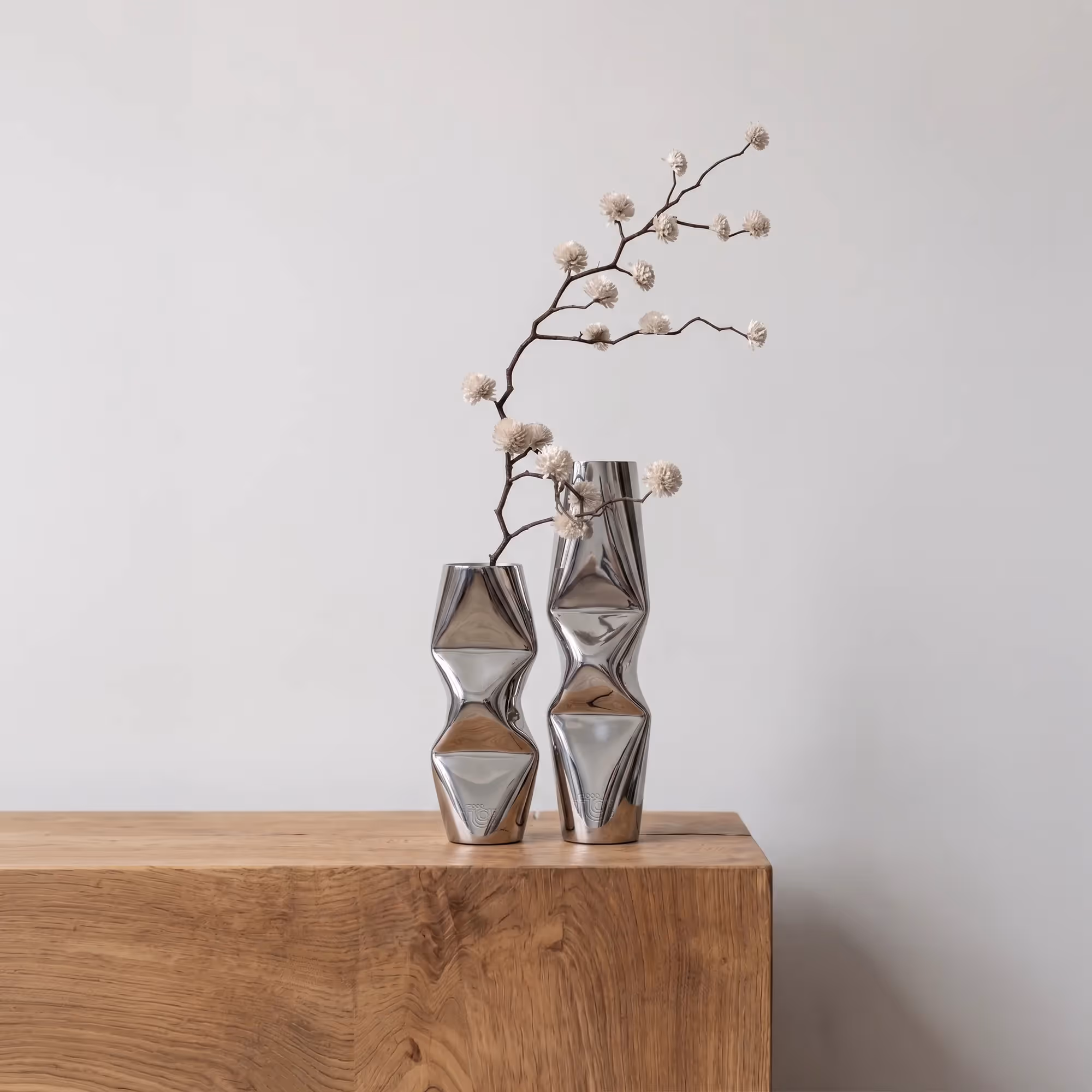 Chrome Dented Vases (Set of 2) — image 9