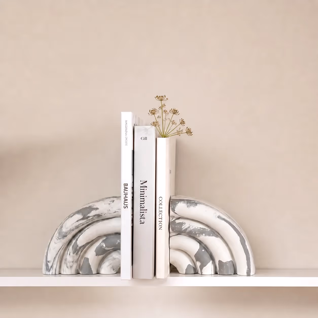 Monolith Marble Effect Bookends image 5