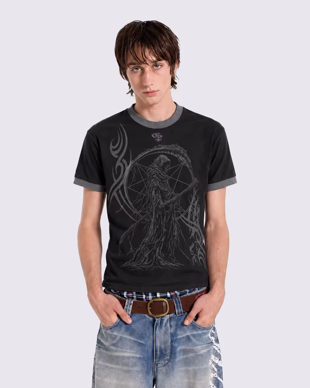 Agony Black Ringer T-Shirt image 3