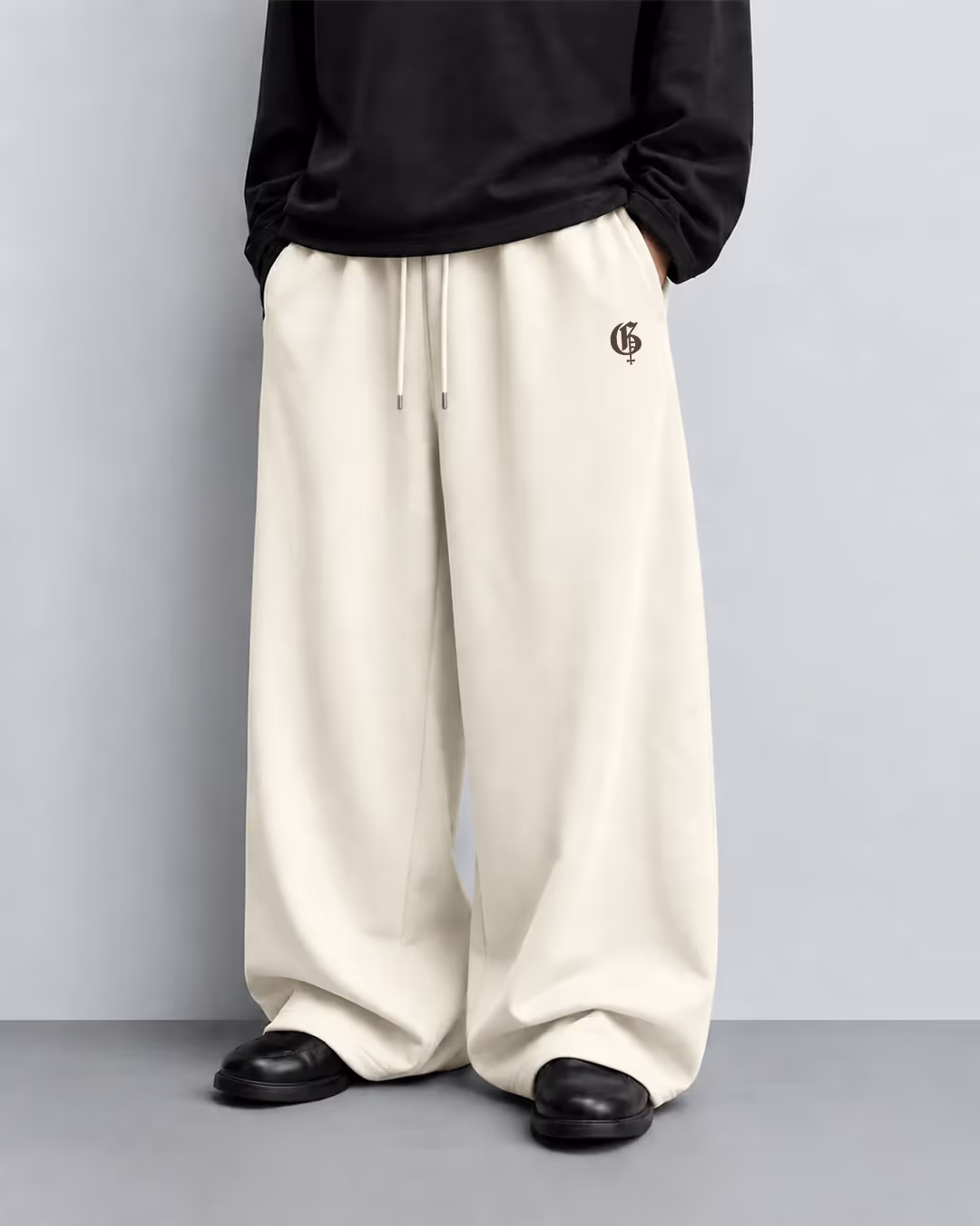Basic Beige Baggy Pants image 2