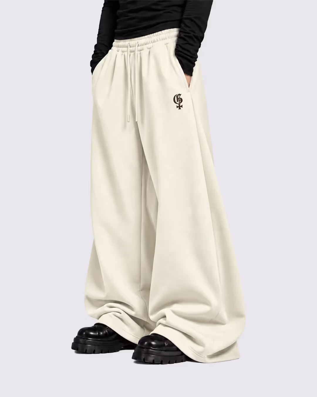 Basic Beige Baggy Pants image 5