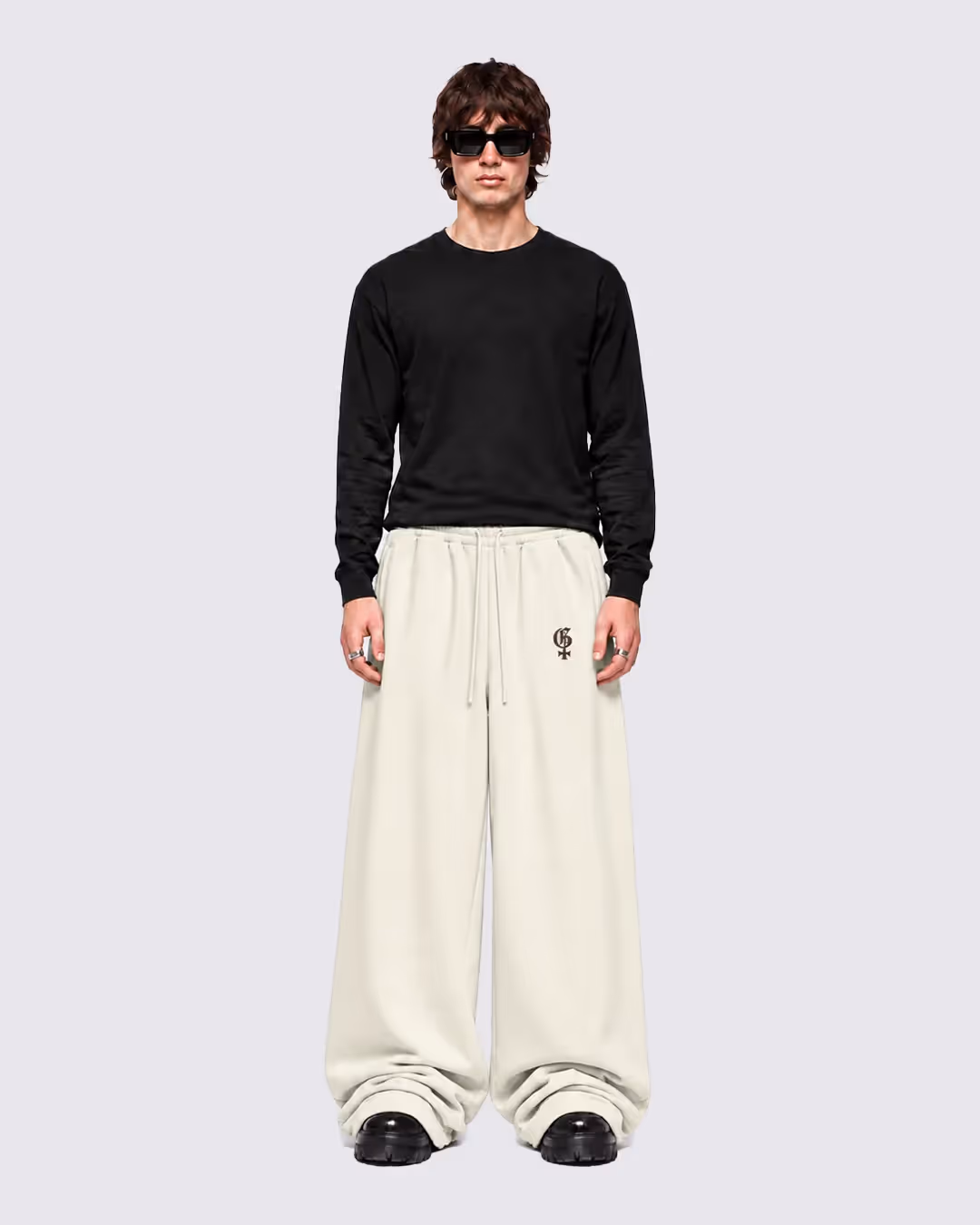Basic Beige Baggy Pants image 7