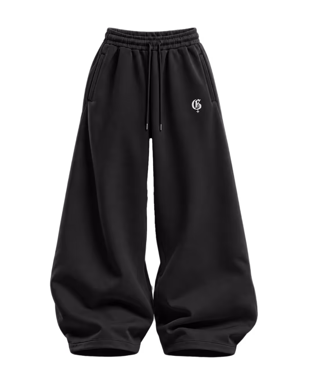 Basic Black Baggy Pants image 1