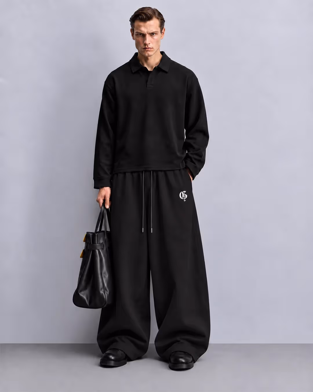Basic Black Baggy Pants image 10