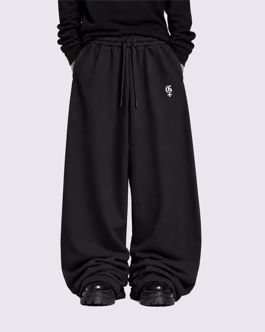Basic Black Baggy Pants image 12