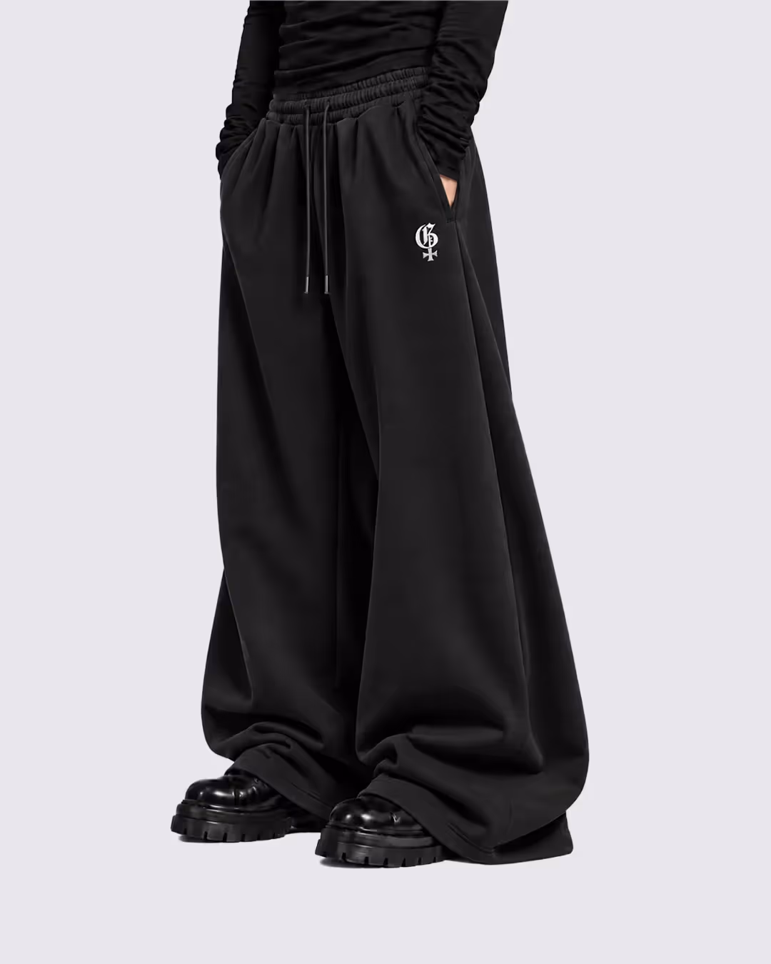 Basic Black Baggy Pants image 13