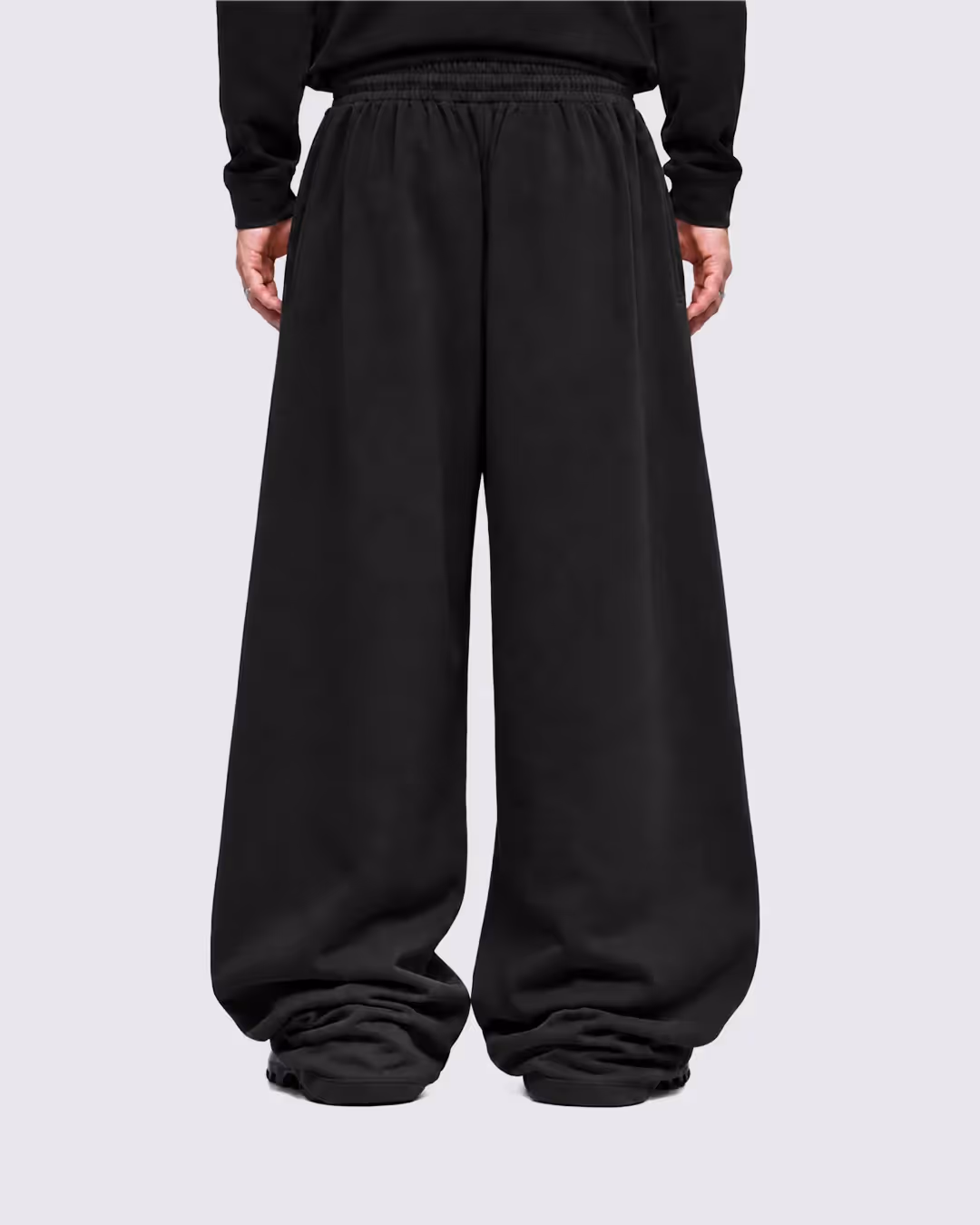 Basic Black Baggy Pants image 14