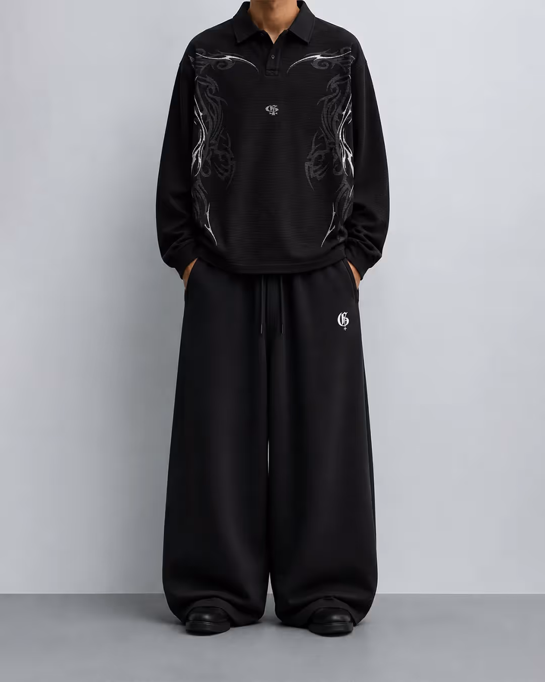 Basic Black Baggy Pants image 16