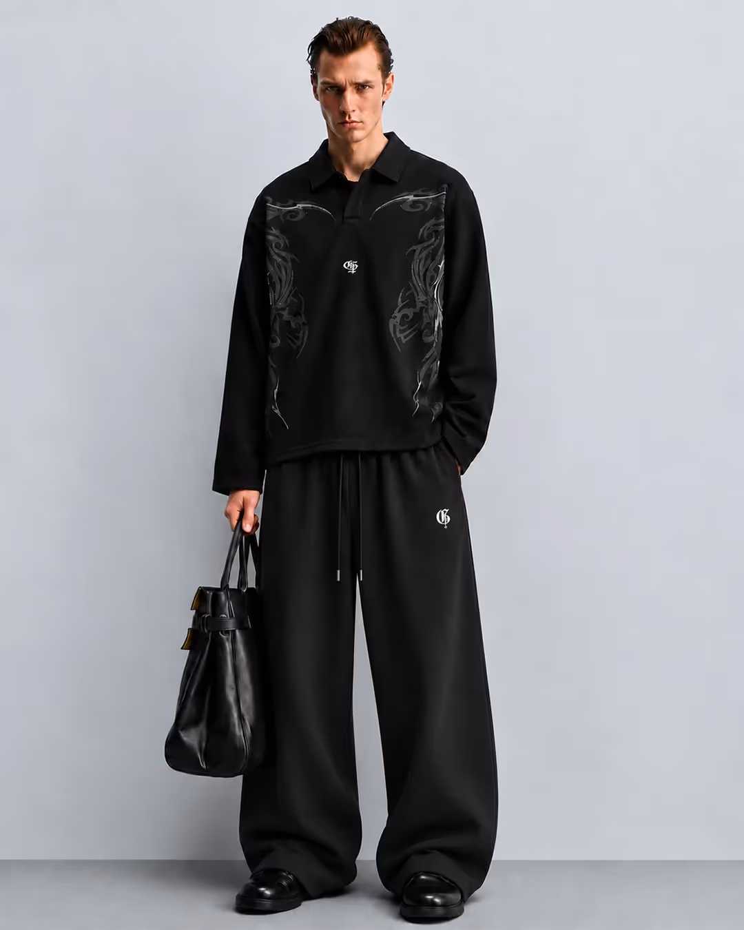 Basic Black Baggy Pants image 4