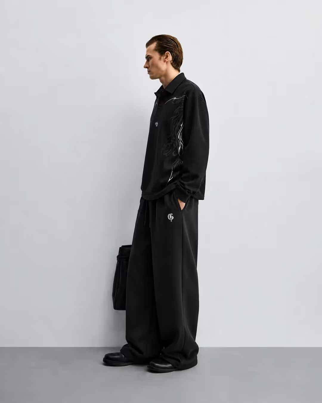 Basic Black Baggy Pants image 9