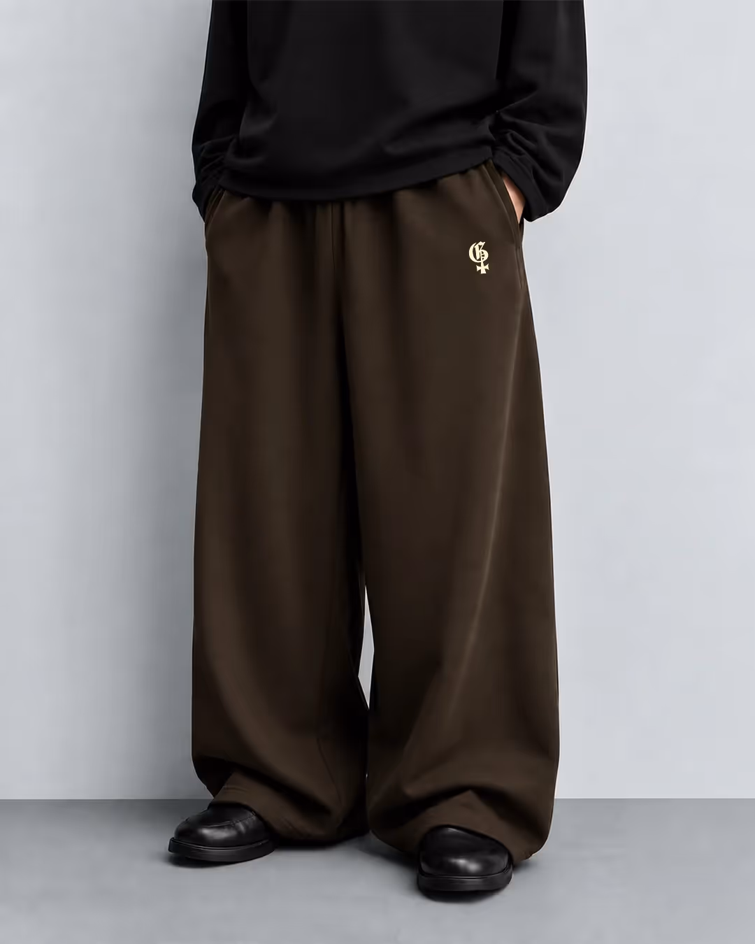 Basic Brown Baggy Pants image 2
