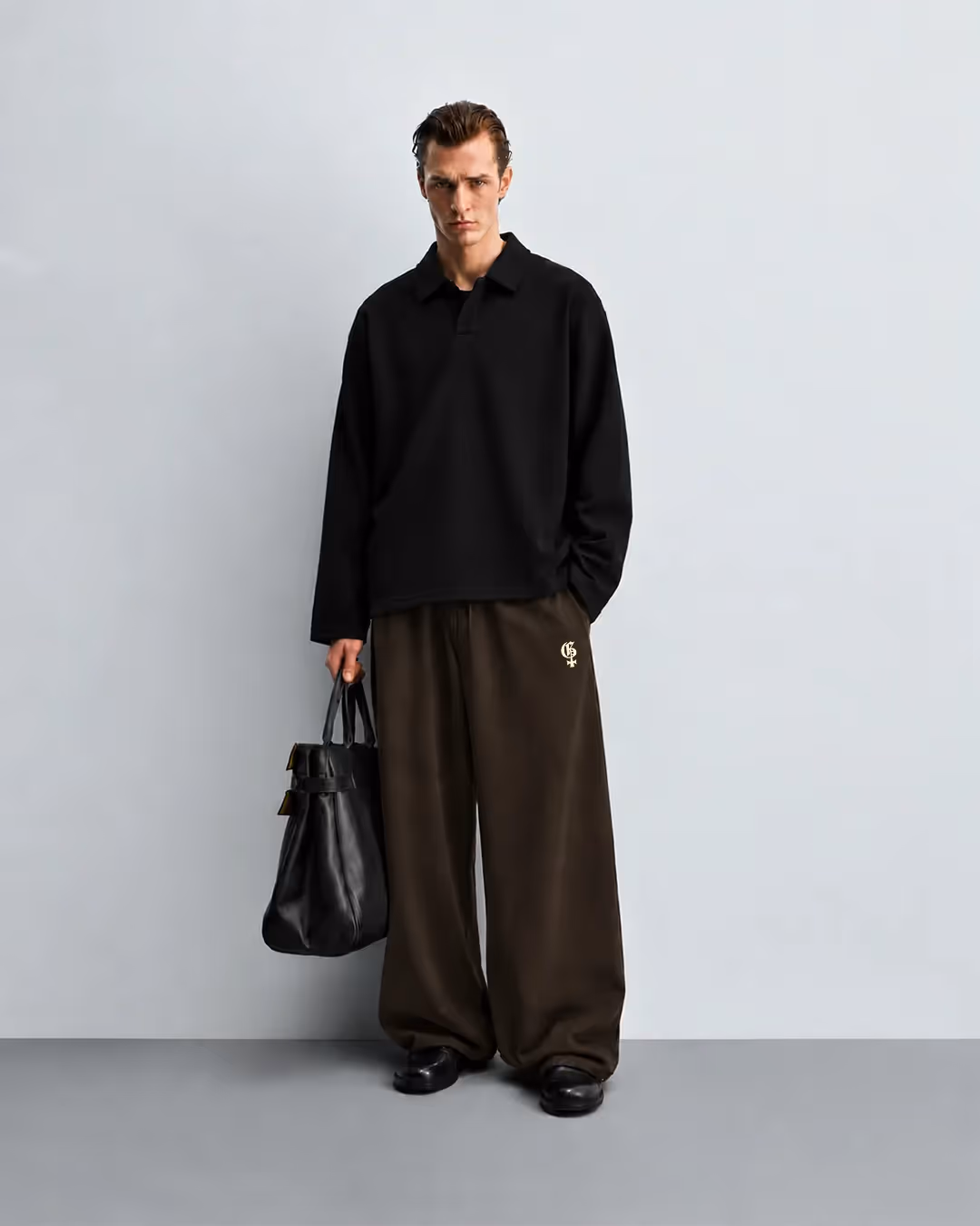 Basic Brown Baggy Pants image 3