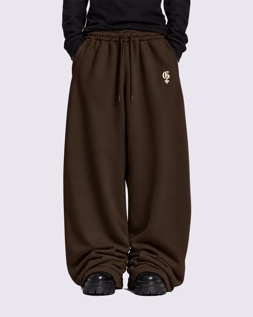 Basic Brown Baggy Pants image 4