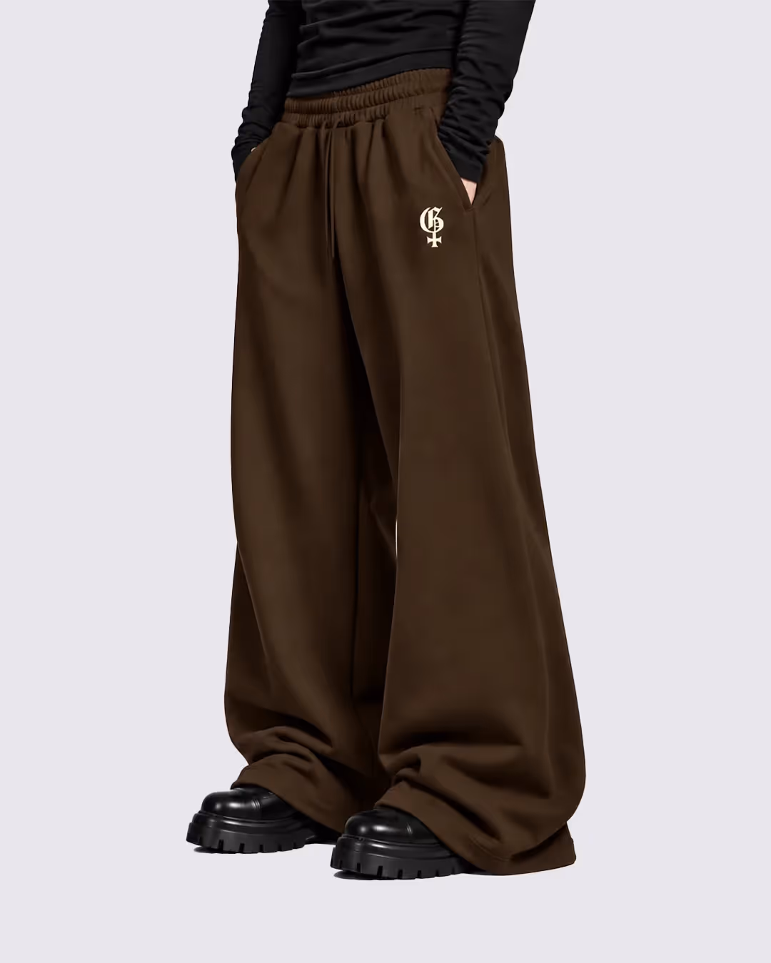 Basic Brown Baggy Pants image 5