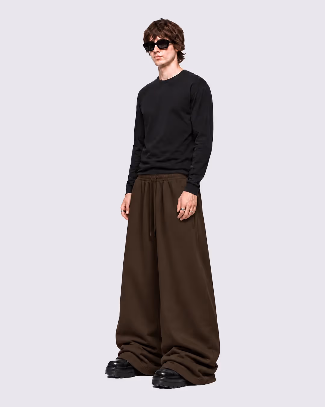 Basic Brown Baggy Pants image 7