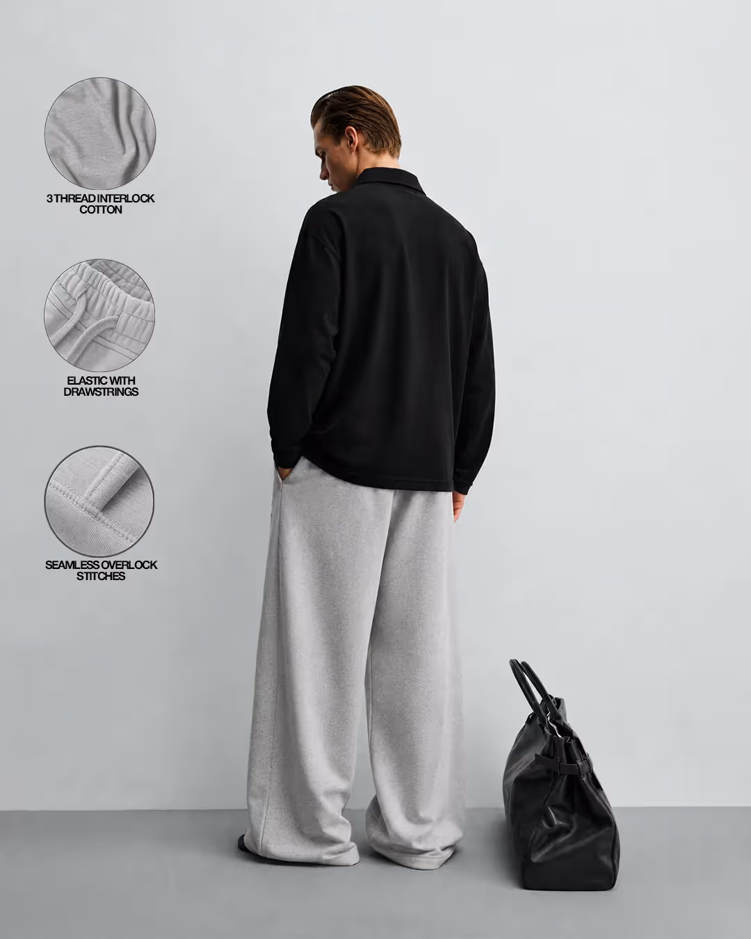Basic Grey Baggy Pants image 10
