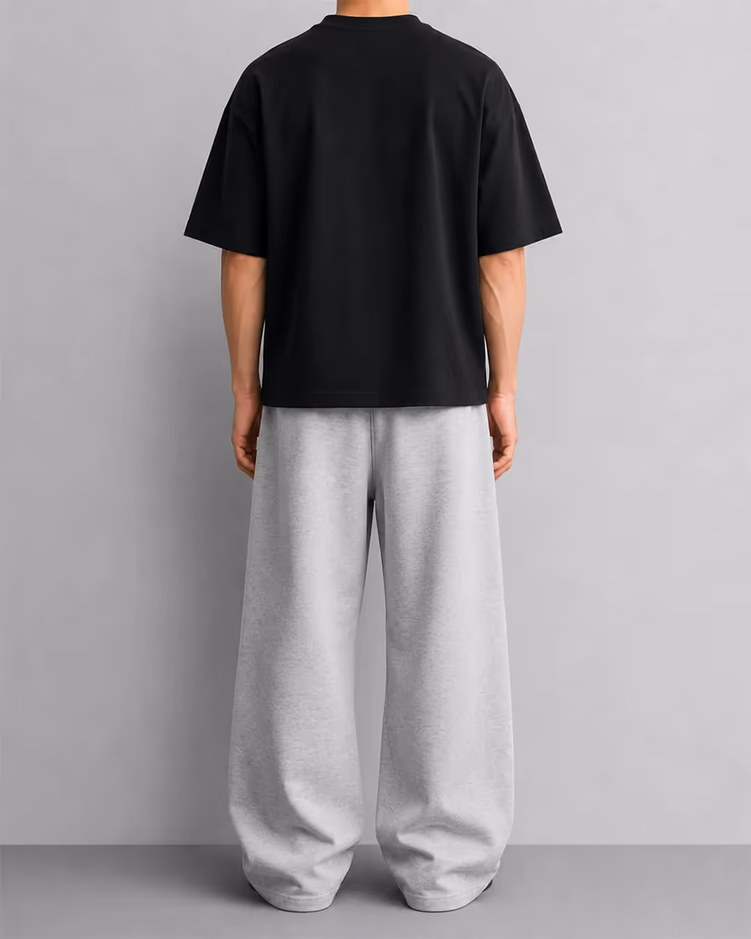 Basic Grey Baggy Pants image 11