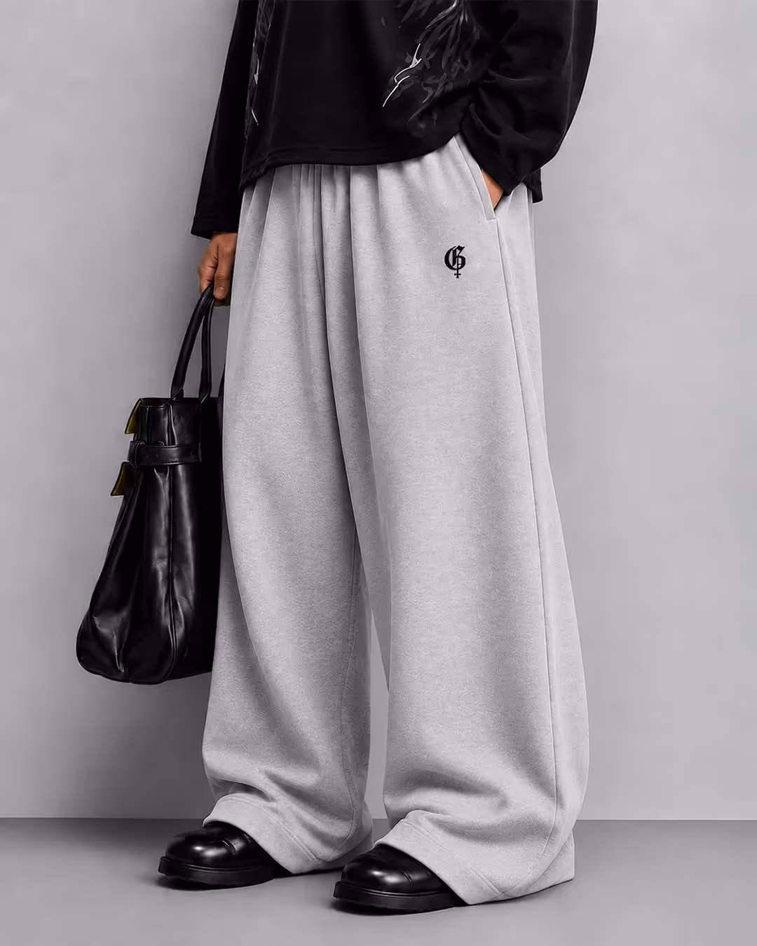 Basic Grey Baggy Pants image 2