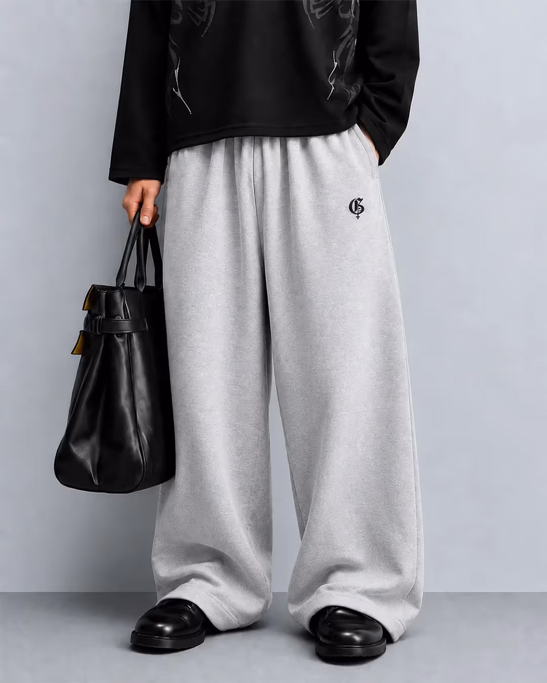Basic Grey Baggy Pants image 3
