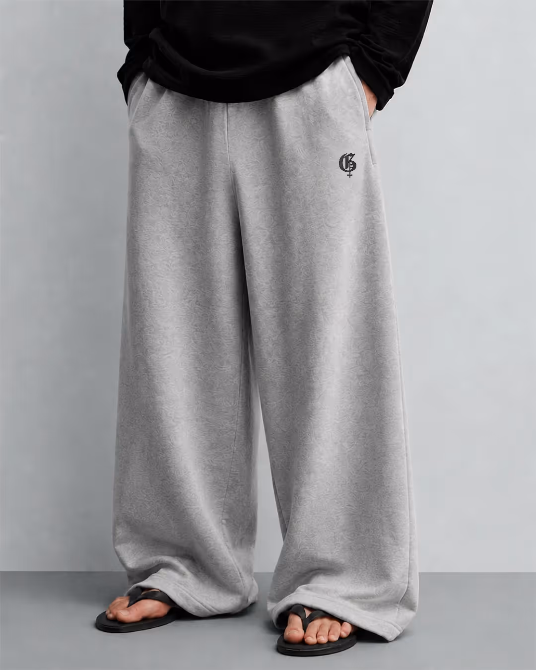 Basic Grey Baggy Pants image 7