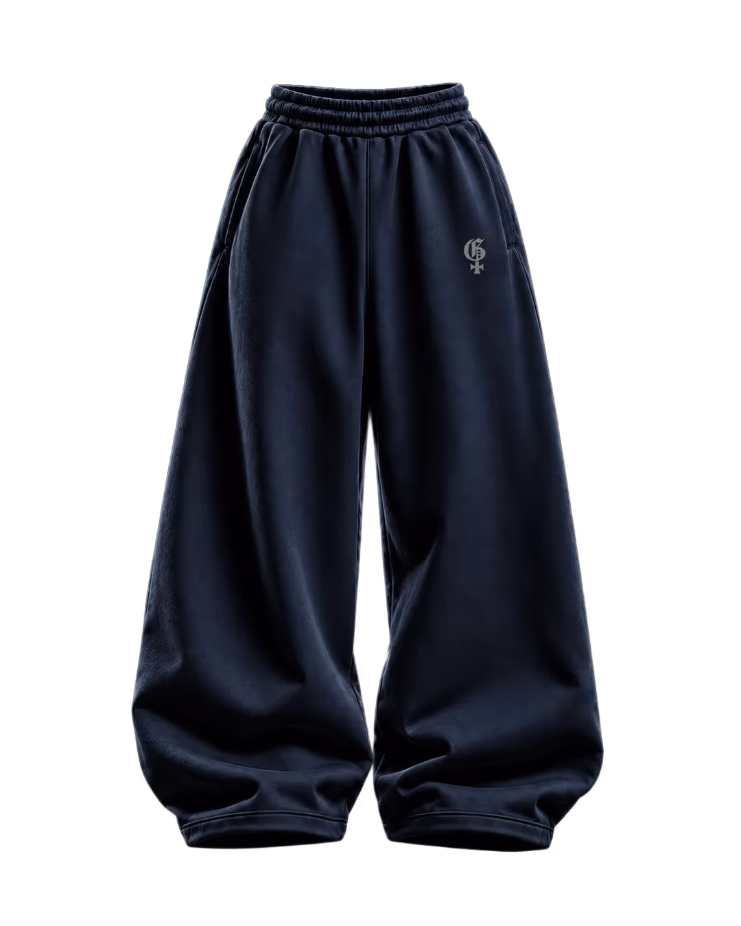 Basic Navy Baggy Pants image 1