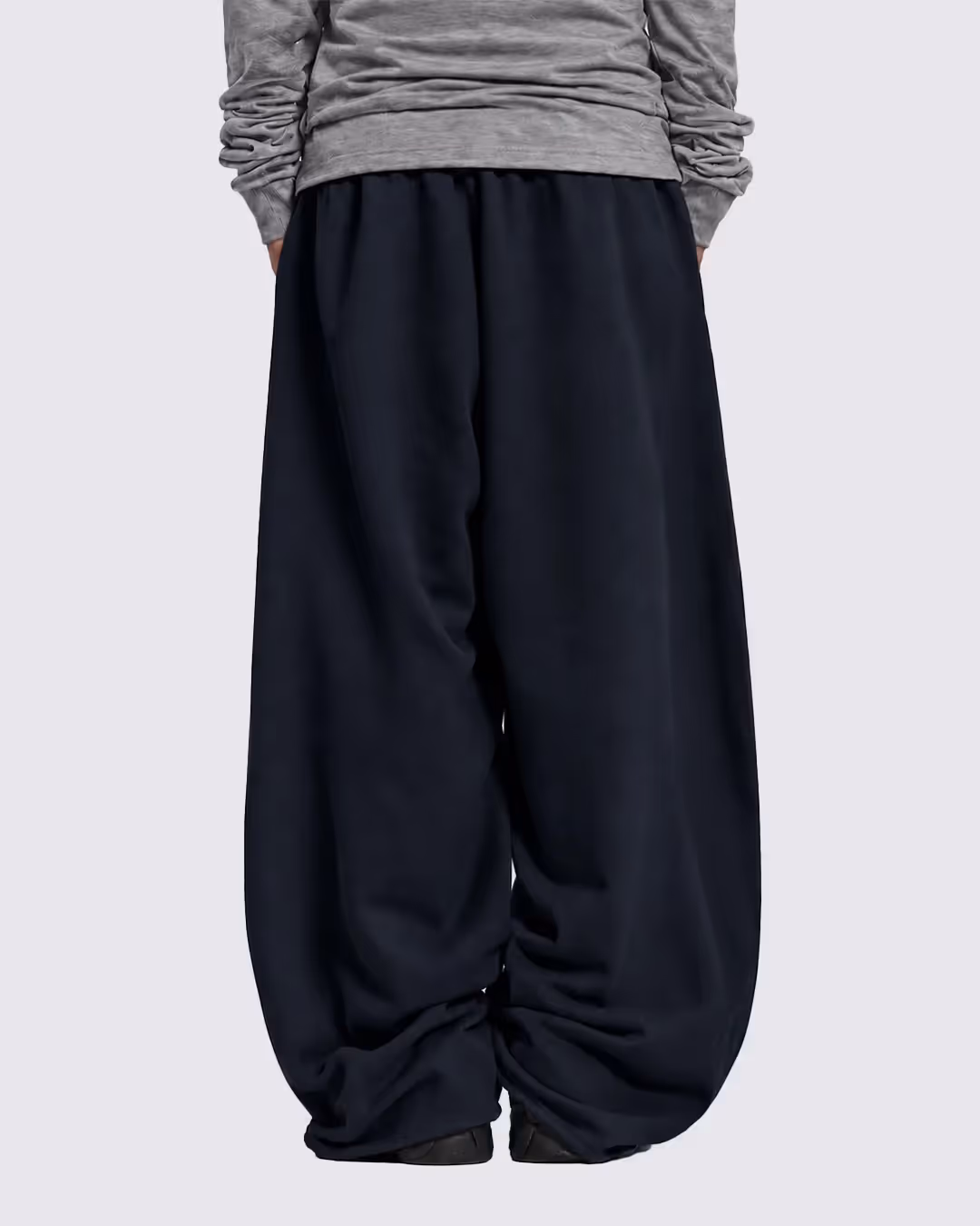 Basic Navy Baggy Pants image 6