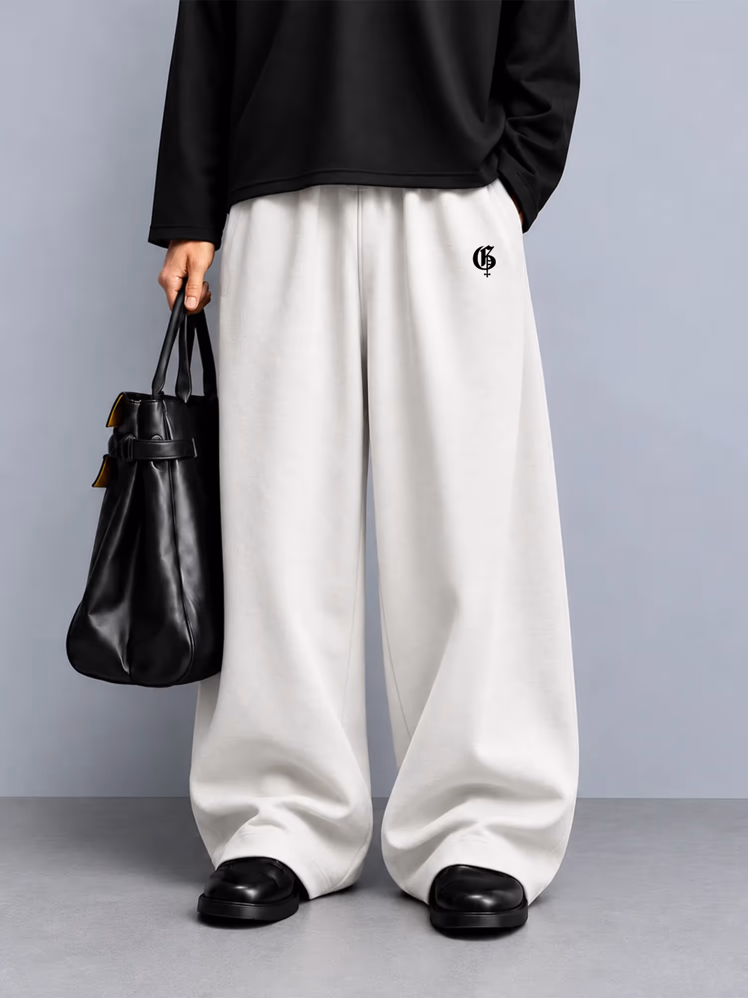 Basic White Baggy Pants image 1