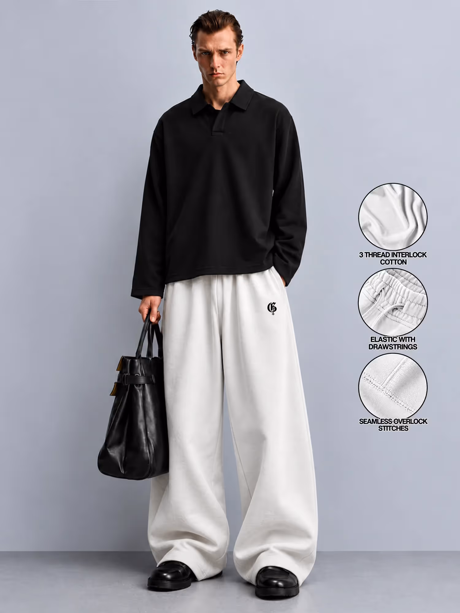 Basic White Baggy Pants image 2