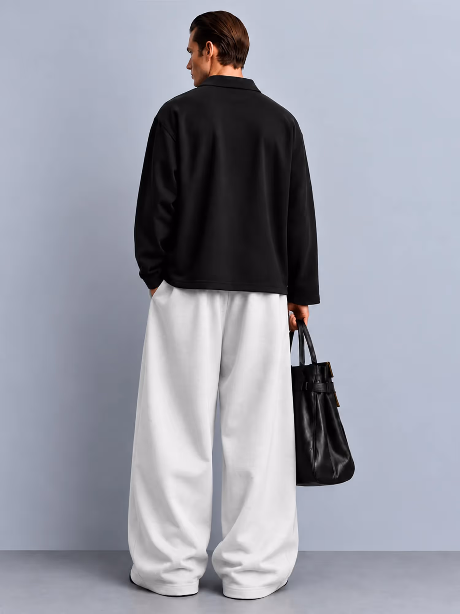 Basic White Baggy Pants image 4