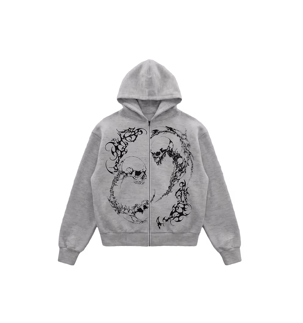 Biface Melange Unisex Zipper Hoodie image 4