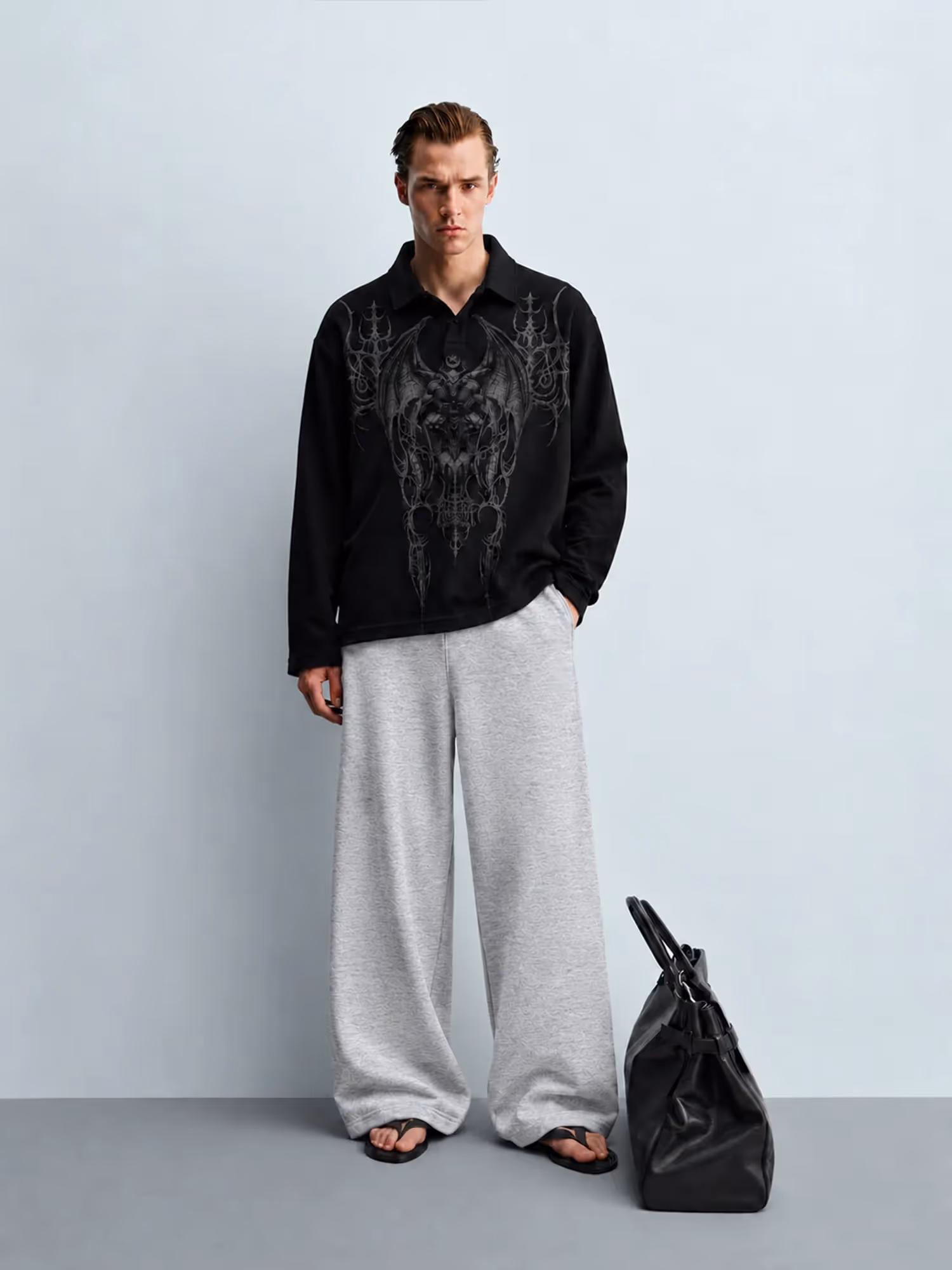 Blank Grey Baggy Pants image 6