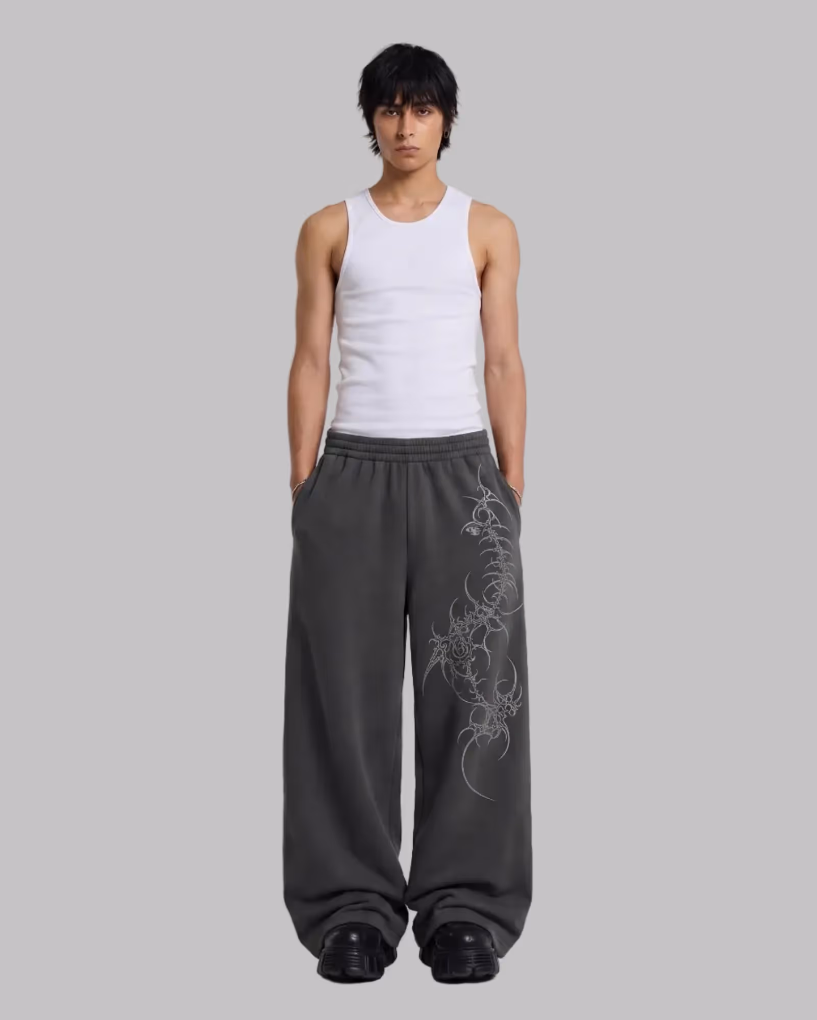 Crest Dark Grey Baggy Pants  image 2