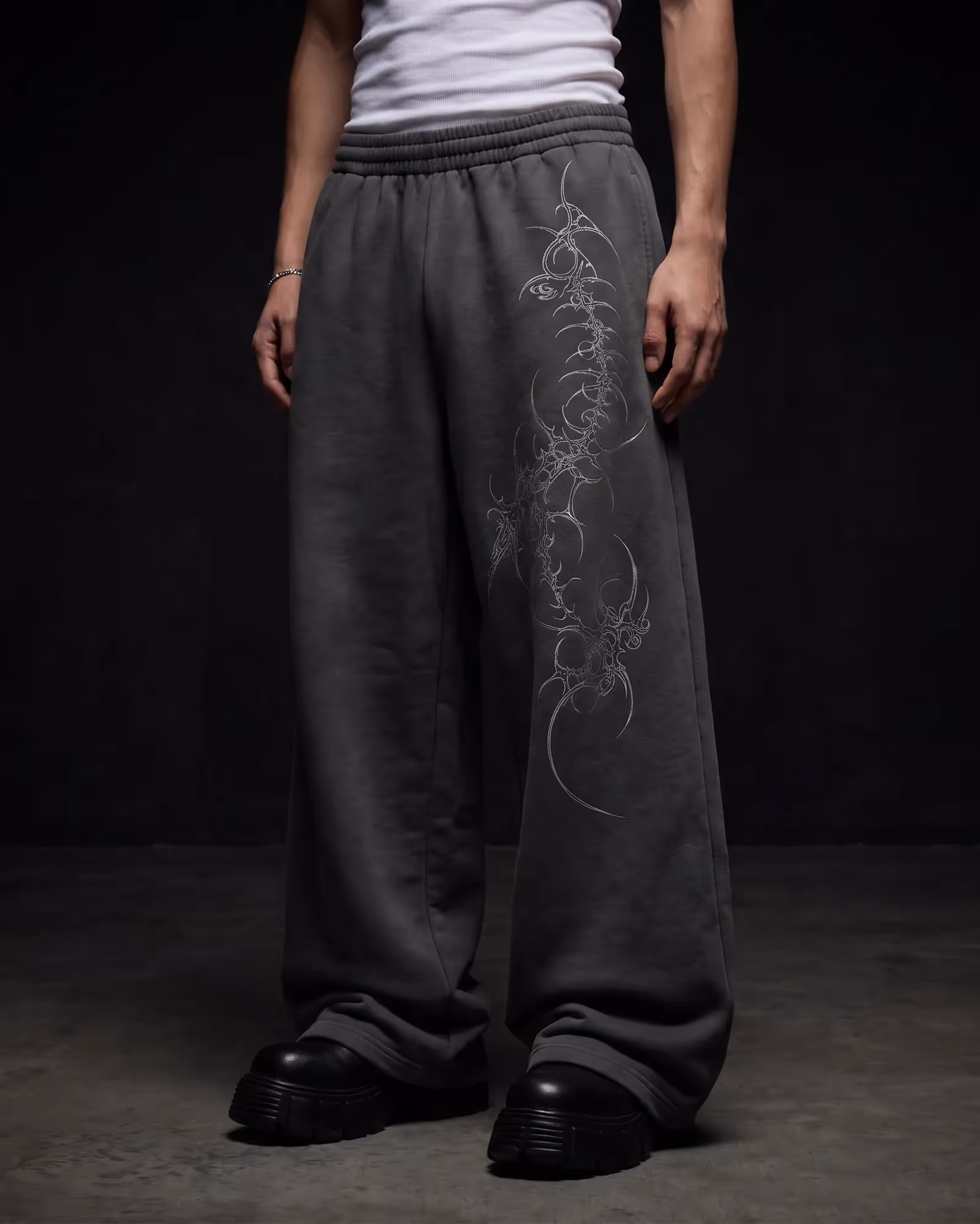 Crest Dark Grey Baggy Pants  image 3