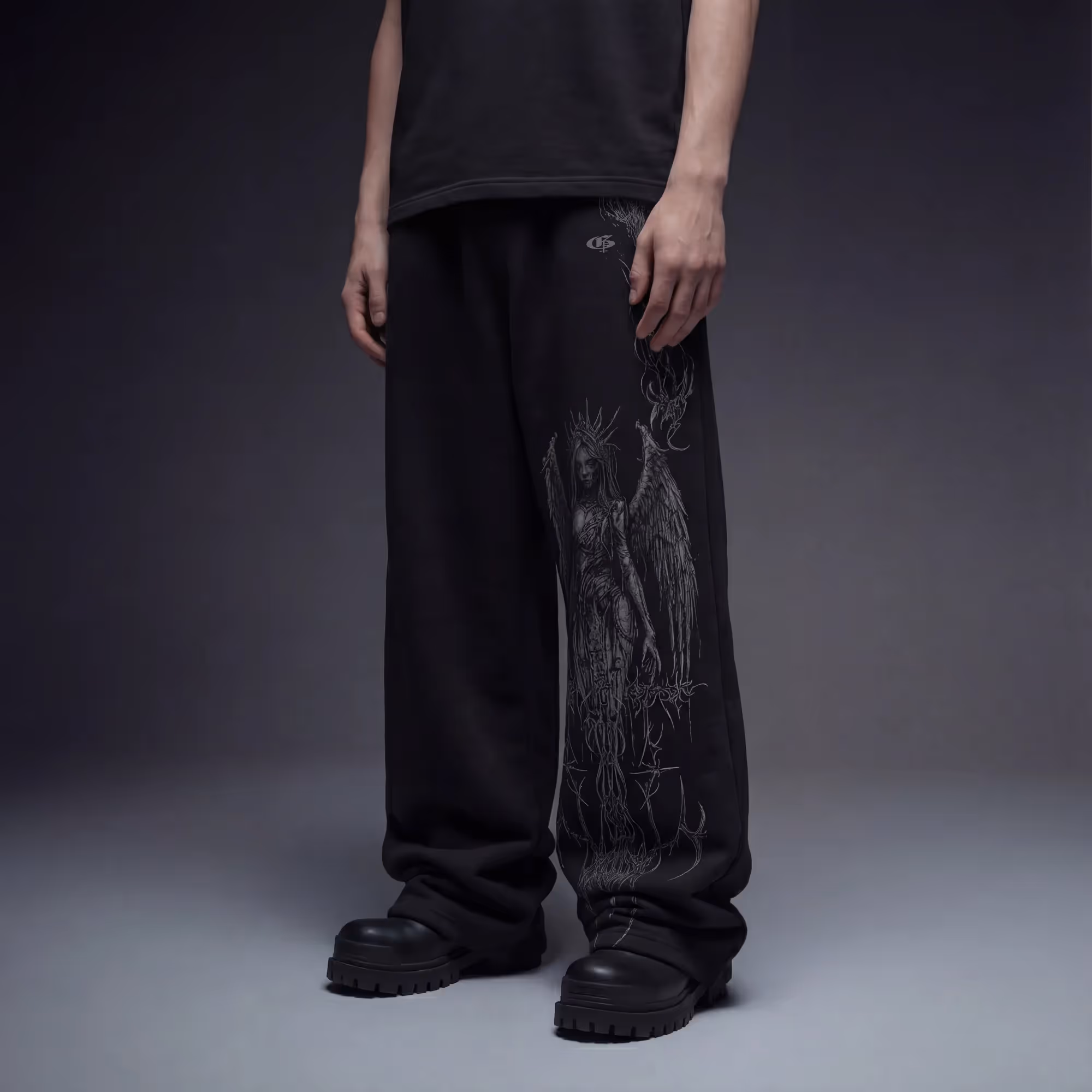 Crown Black Baggy Pants  image 3