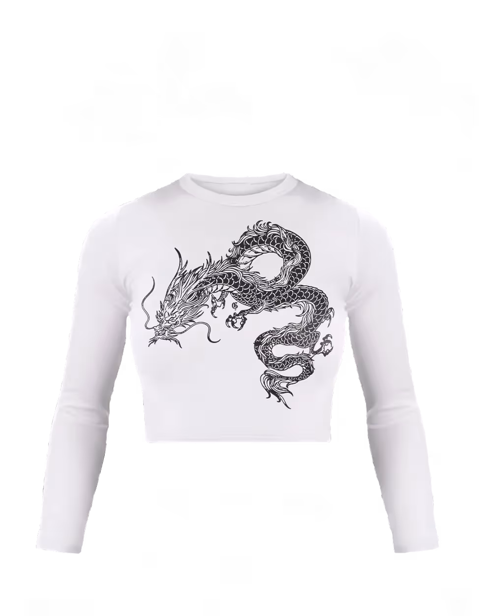 Drako White Long Sleeve Baby Tee image 2